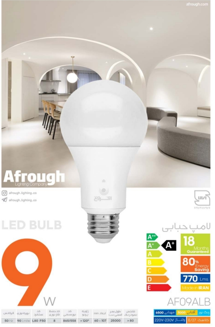 لامپ ال ای دی ۹ وات